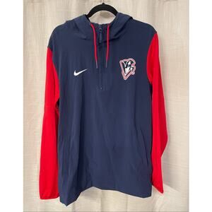 Nike Men's New England Patriots Sideline Coach Quarter Zip Navy Blue Red Size M